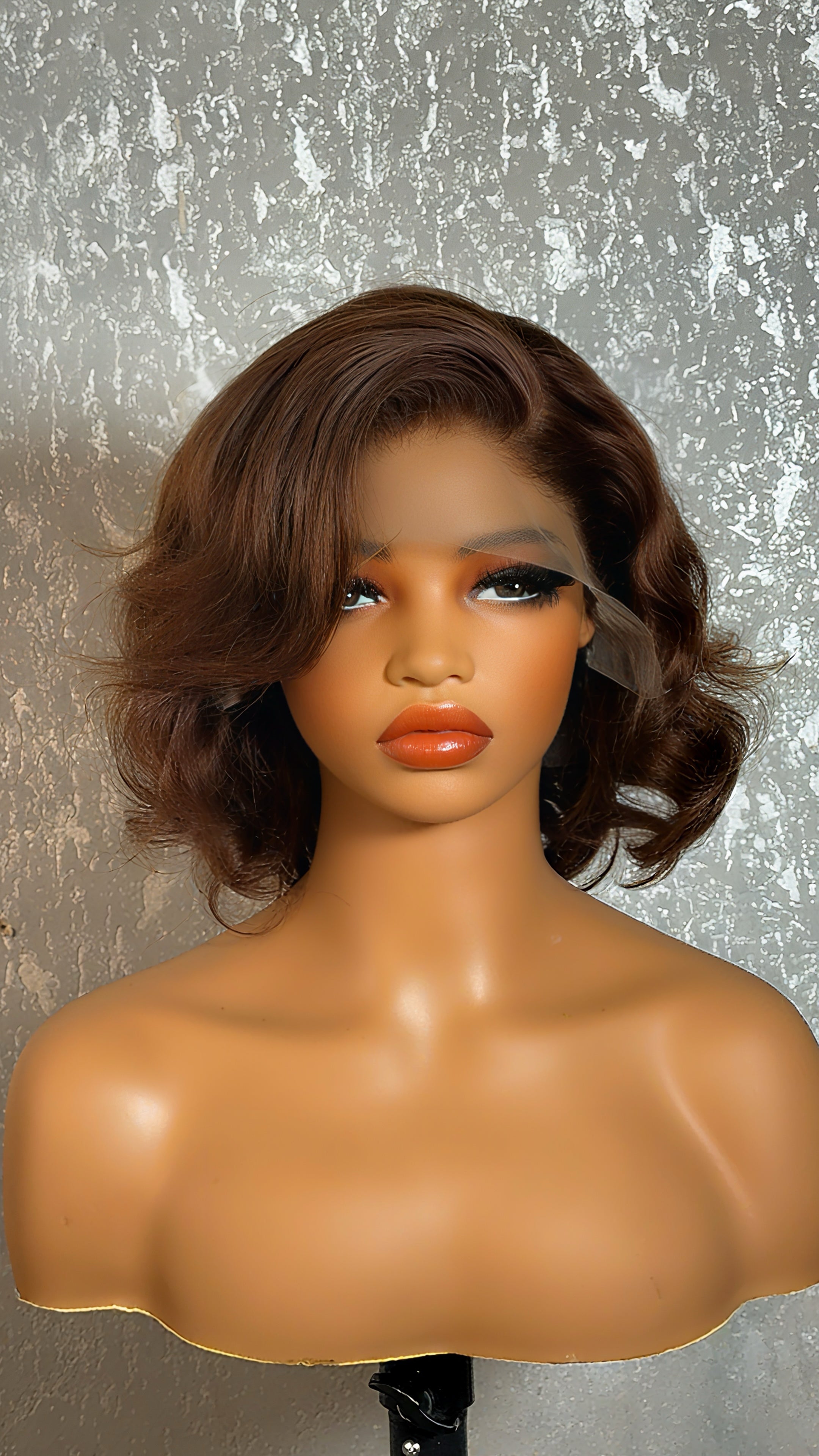 12” DD  frontal cambodian bounce in chestnut brown